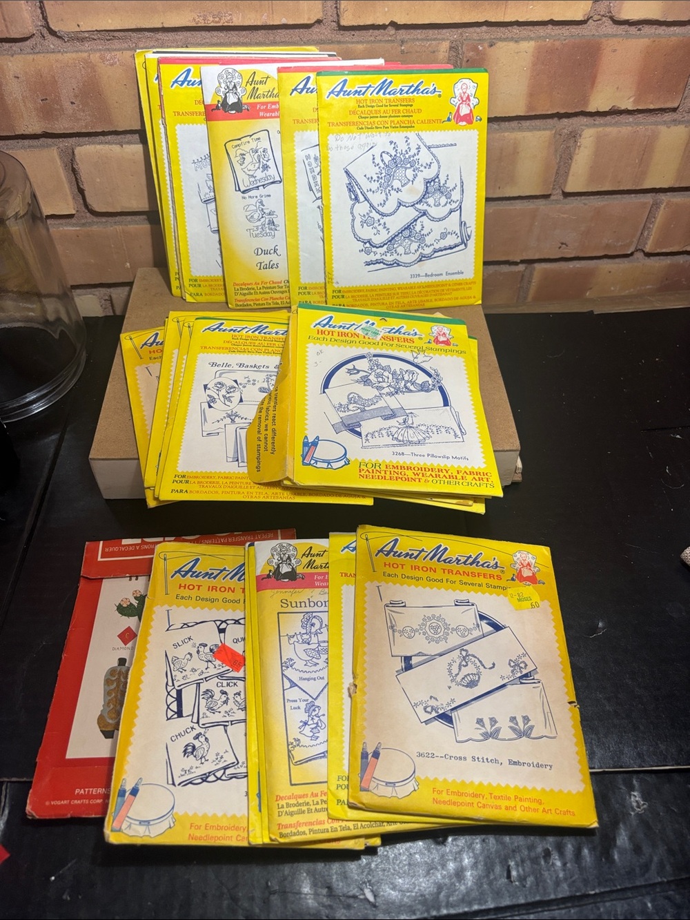 LOT Of 31 Packs Aunt Marthas Hot Iron Transfer Vintage Patterns